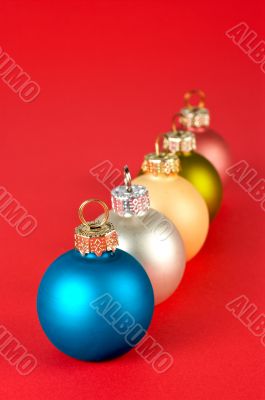 Some coloured Christmas balls