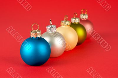 Some coloured Christmas balls
