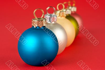 Some coloured Christmas balls
