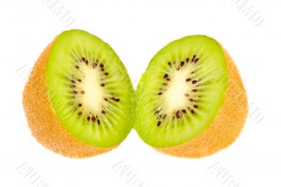 Two half of kiwi fruit