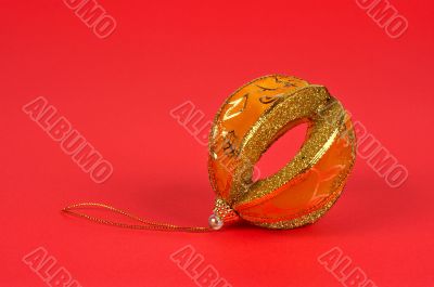 One yellow Christmas ball