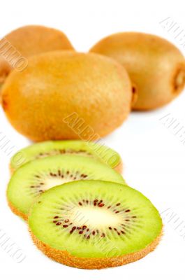 Three kiwi slices