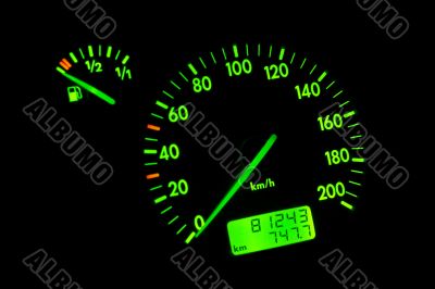Green neon speedometer