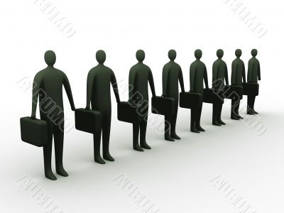 Businessmen in a row.
