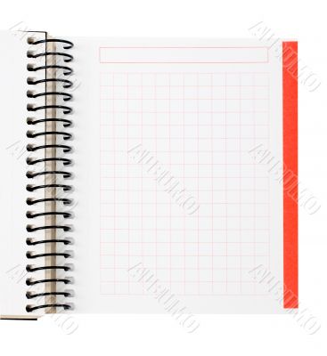 Blank notebook sheet