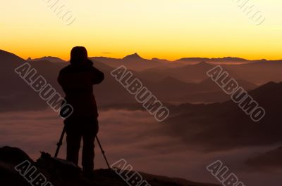 Silhouette of the photographer
