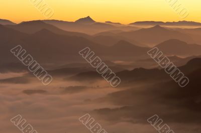 Mountains over the fog