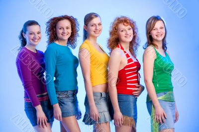 friends standing in a row