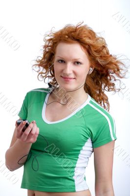 woman listening to music