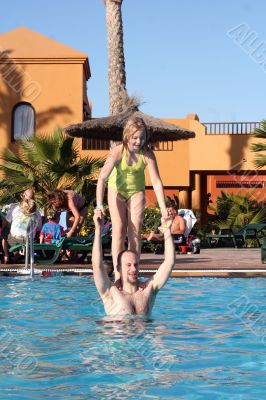 in the pool