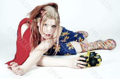 woman with camera