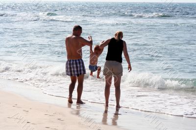 Family on the beach