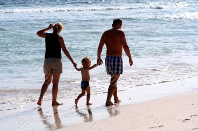 Family on the beach