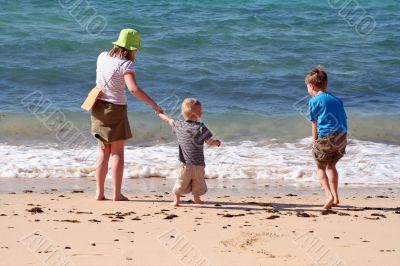 children on the beach