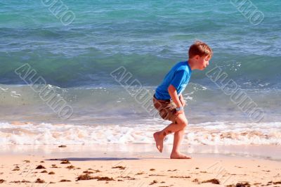 running on the beach