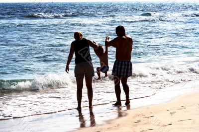 Family on the beach