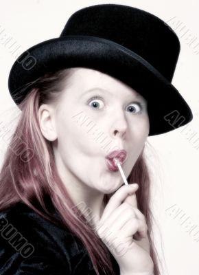 Girl with cylinder