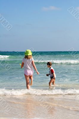 children on the beach