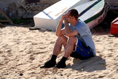 man on the beach