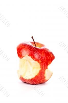 Red apple with some bites