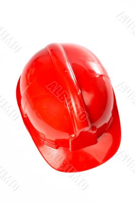 Plastic red hard hat