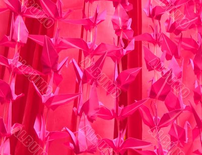 Pink origami background