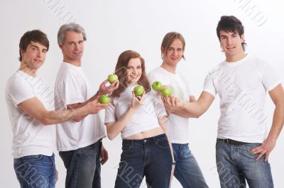 presentating green apples