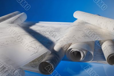 rolled-up drawings