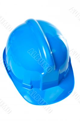 Plastic blue hard hat