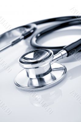 Stethoscope reflected on the background