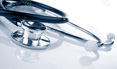 Stethoscope reflected on the background