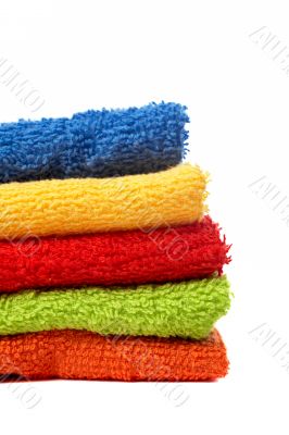Multicolour towels stacked