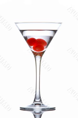 Martini glass with cherries