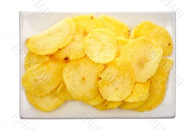 Potato chips on a plate