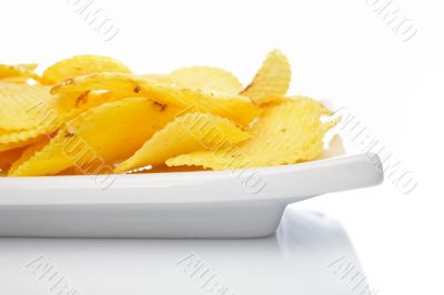 Potato chips on a plate