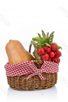 Basket of fresh vegetables