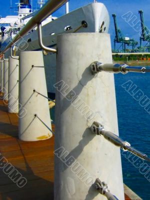 concrete cable fencing pier harbor