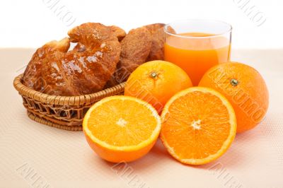 Croissants and orange juice