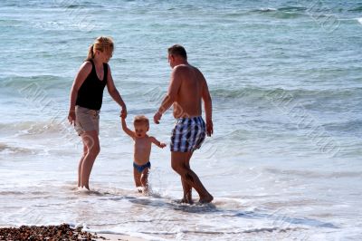 Family on the beach