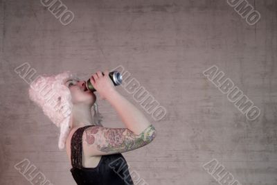 drinking woman