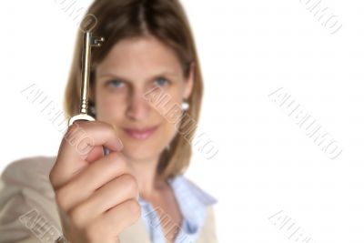 woman and key