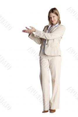 woman shows it