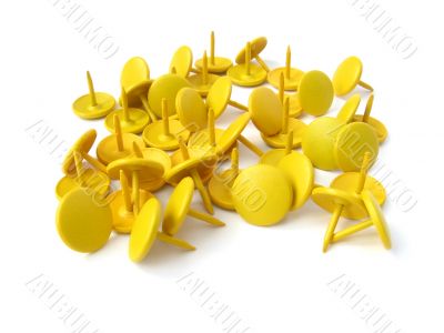 Yellow thumbtacks