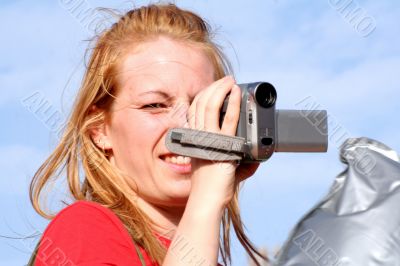 woman with camera