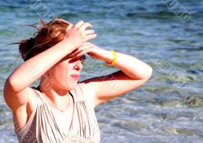 woman on the beach