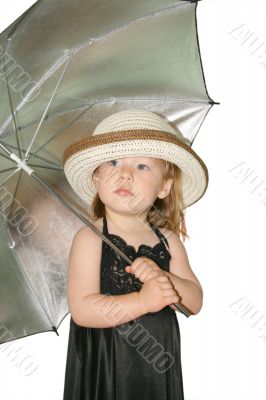 Small girl with umbrella