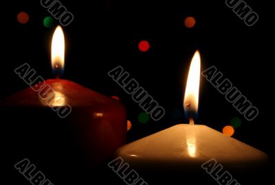 White and Red Christmas Candles