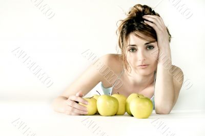 woman with apples