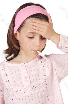 adorable girl whit thermometer