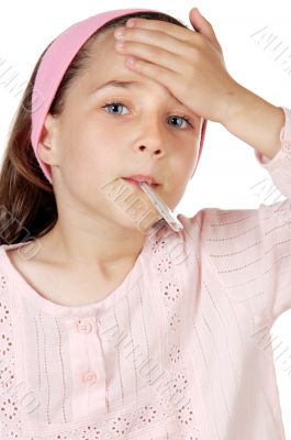 adorable girl whit thermometer